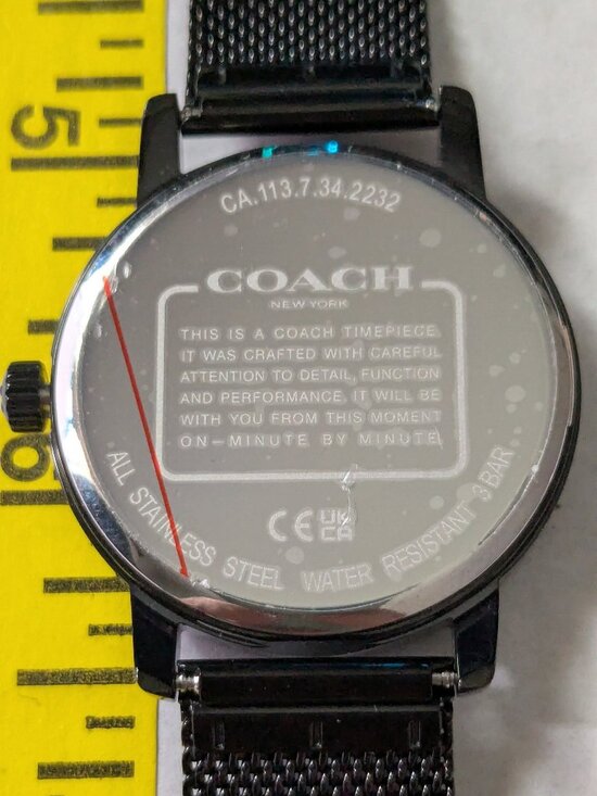 COACH Grand Black Dial Rainbow Crystal Mesh Band Quartz Watch CA 113.7.34.2232 main image 4